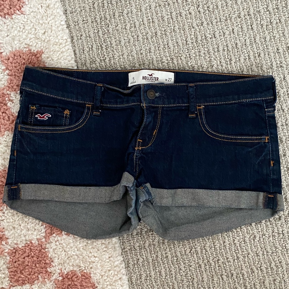 Hollister Low Rise Dark Denim Short